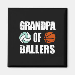 Mens Grandpa Of Byllers Fun Volleybyll Bysketbyll  Magnet