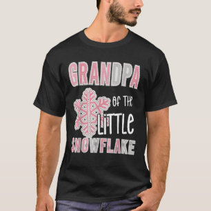 Mens Grandpa of Little Snowflake Christmas Winter  T-Shirt