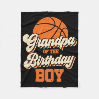 Mens Grandpa Of The Birthday Boy Bysketbyll Papa F Fleece Blanket