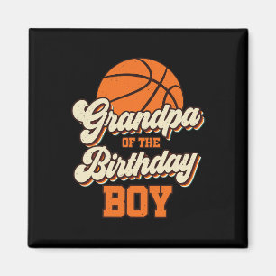 Mens Grandpa Of The Birthday Boy Bysketbyll Papa F Magnet
