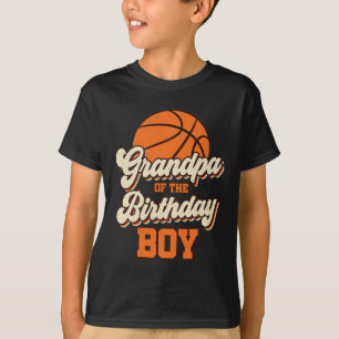Mens Grandpa Of The Birthday Boy Bysketbyll Papa F T-Shirt