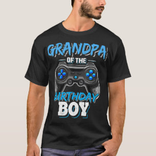 Mens Grandpa of the Birthday Boy Matching Video Ga T-Shirt