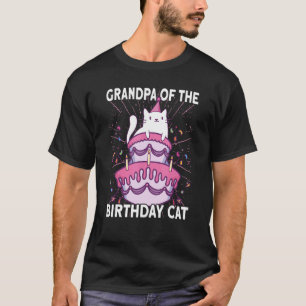 Mens Grandpa Of The Birthday Cat Birthday Cat T-Shirt