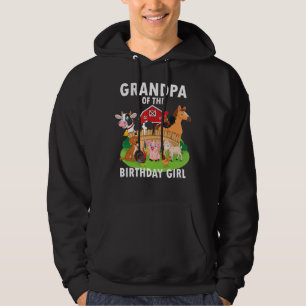 Mens Grandpa Of The Birthday Girl Farm Animal Matc Hoodie