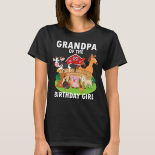 Mens Grandpa Of The Birthday Girl Farm Animal Matc T-Shirt
