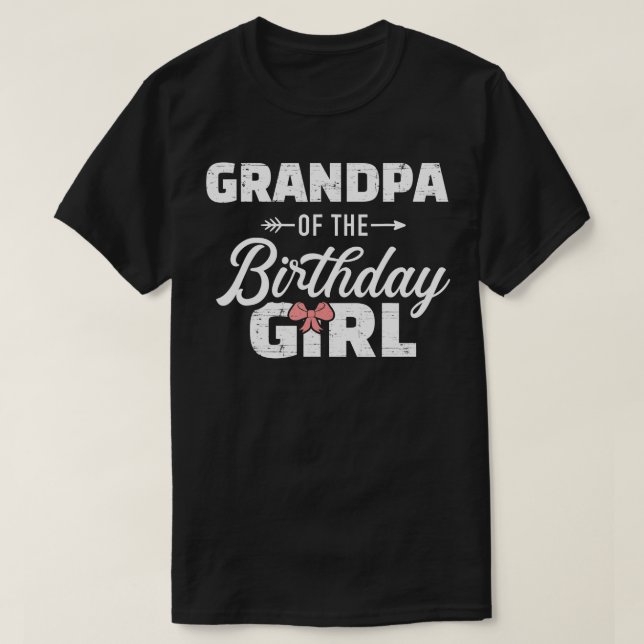 Mens Grandpa of the birthday granddaughter girl    T-Shirt (Design Front)