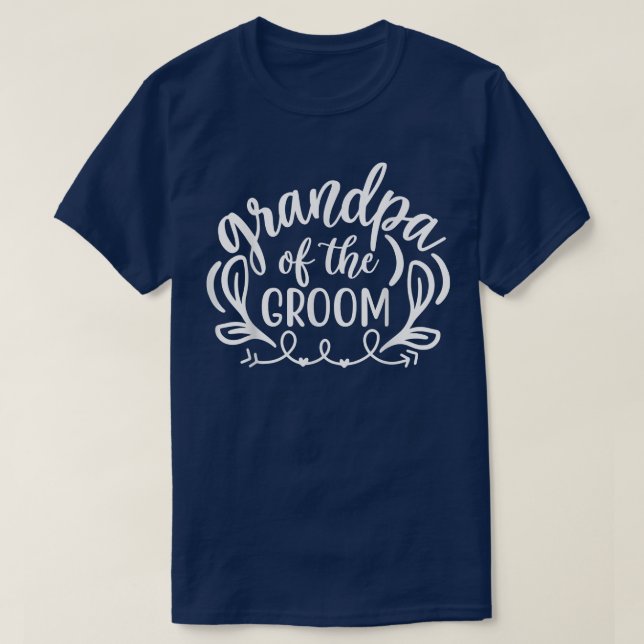 Mens Grandpa Of The Groom Matching Wedding and Bac T-Shirt (Design Front)