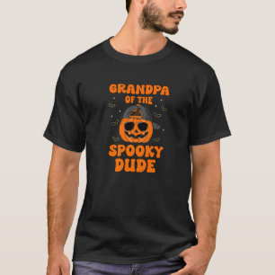 Mens Grandpa of The Spooky Dude Halloween Pumpkin T-Shirt