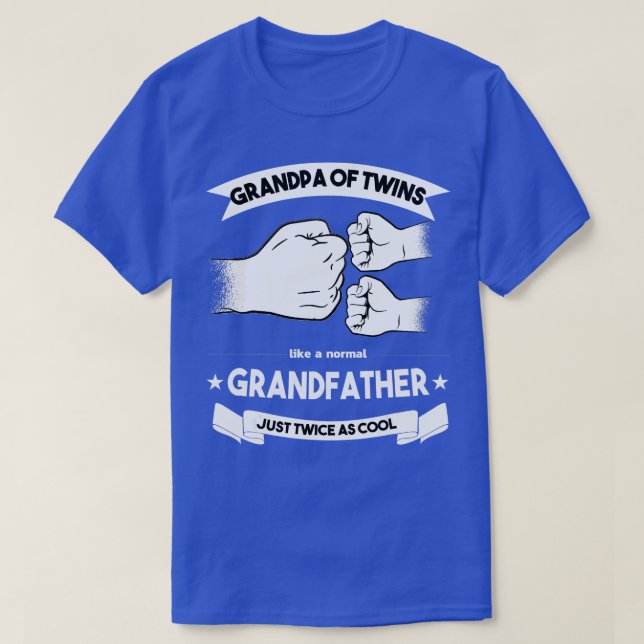 Mens Grandpa of Twins Baby Announcement Party Twin T-Shirt (Design Front)