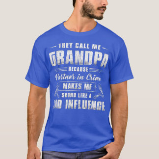 Mens Grandpa Partner In Crime  Funny Grandpa Fathe T-Shirt