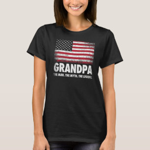 Mens Grandpa The Man Myth Legend Father's Day Ame T-Shirt