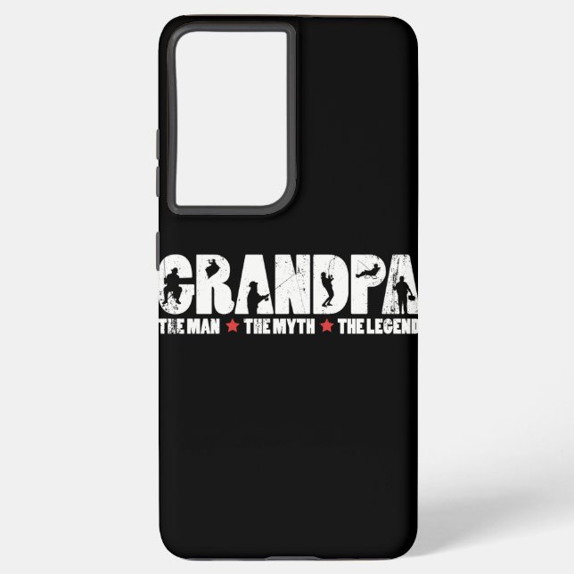 Mens Grandpa The Man The Myth The Fishing Legend Samsung Galaxy S21 Ultra Case (Back)