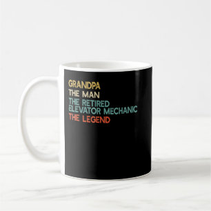 Mens Grandpa The Man The Retired Elevator Mechanic Coffee Mug