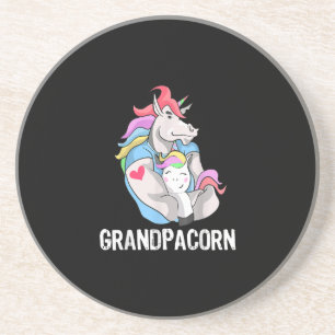 Mens Grandpacorn Unicorn Grandpa And Grandson Coaster