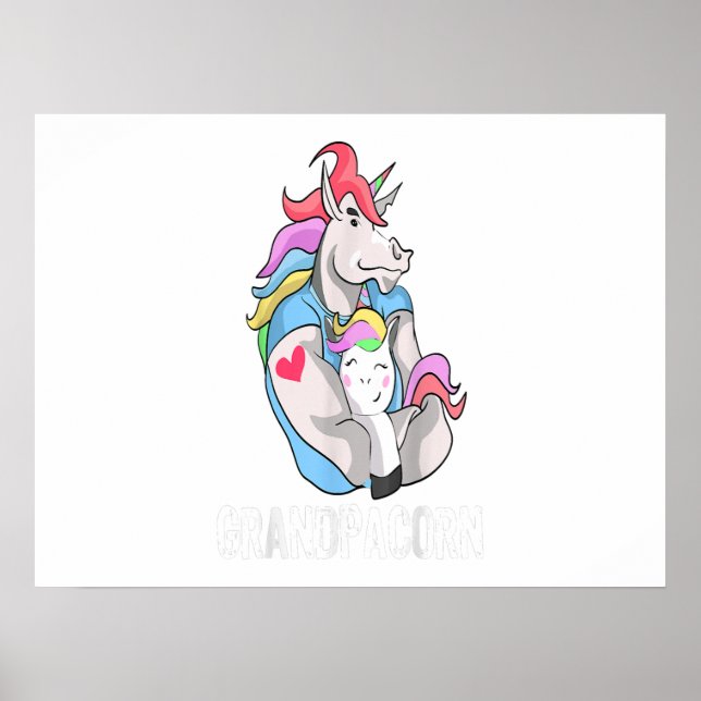 Mens grandpacorn unicorn grandpa and grandson gift poster (Front)