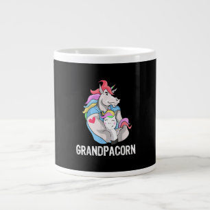 Mens Grandpacorn Unicorn Grandpa And Grandson Large Coffee Mug