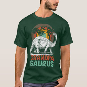 Mens Grandpasaurus Retro Grandpa Saurus Dinosaur F T-Shirt