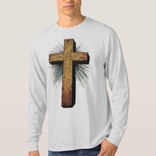 Men's Graphic Christian Cross Long Sleeve Tee
