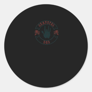 Mens Grateful Dad Vintage T-Shirt Classic Round Sticker