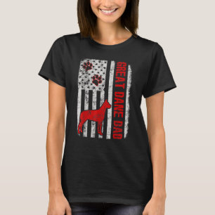 Mens Great Dane Dad American Flag T-Shirt