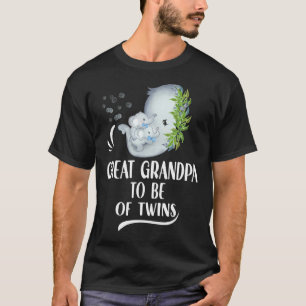 Mens Great Grandpa To Be Of Twins Baby Boys Elepha T-Shirt
