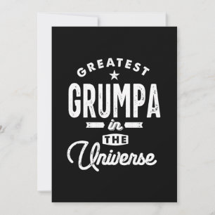 Mens Greatest Grumpa In The Universe Grandpa Gift Thank You Card