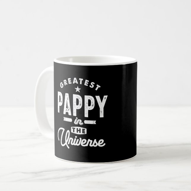 Mens Greatest Pappy in The Universe Grandpa T Shir Coffee Mug (Front Left)