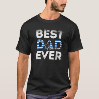 Mens Greek Dad Greece Father Superhero Hero Premiu T-Shirt