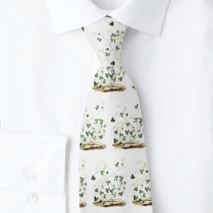 Men's Green Botanical Neck Tie