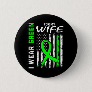 Mens Green Wife Kidney Disease Cerebral Palsy Awar 6 Cm Round Badge