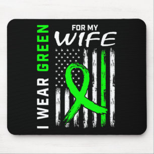 Mens Green Wife Kidney Disease Cerebral Palsy Awar Mouse Mat