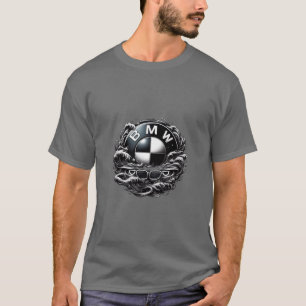 Men's Grey BMW T-Shirt – Aggressive Smoke Art Car