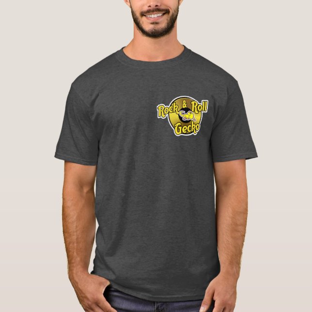 Mens grey Rock & Roll Gecko double logo t-shirt (Front)