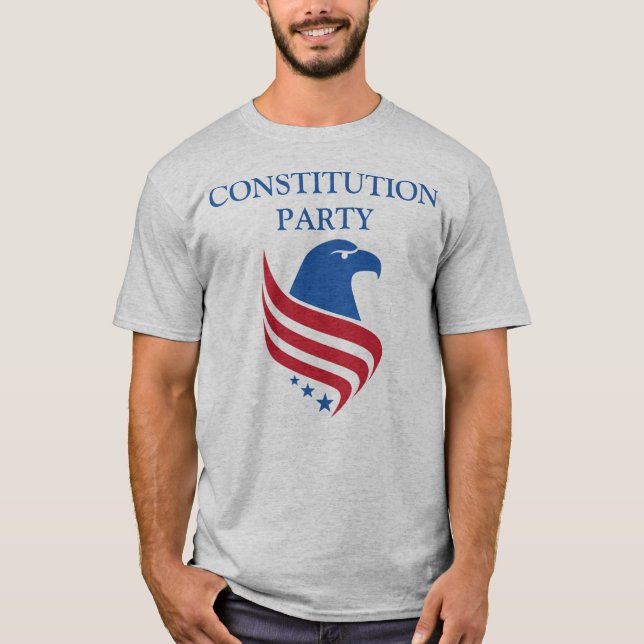 Men's Grey T, Front Logo T-Shirt (Front)