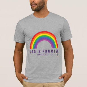 Men's Grey T-Shirt Rainbow God's Promise