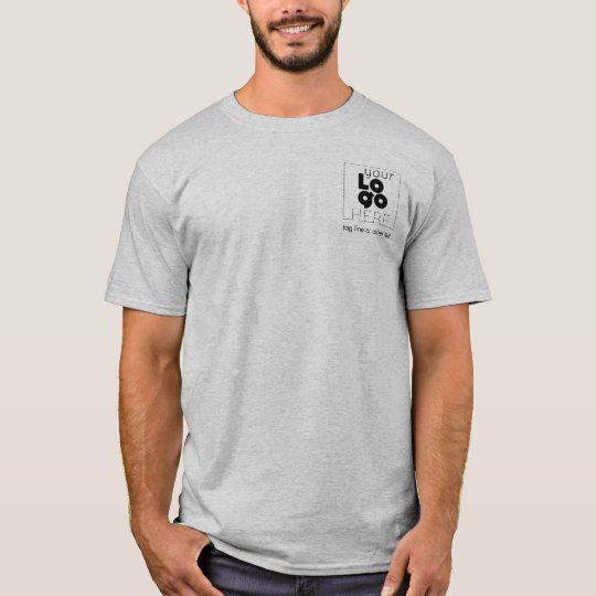 Mens Grey T-Shirt WIth Custom Black Business Logo | Zazzle.co.uk