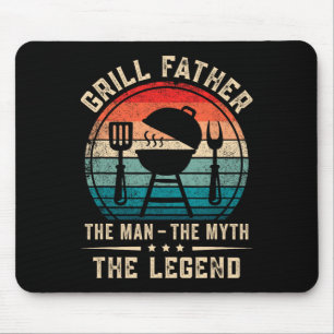 Mens Grill Father Grilling Bbq Meat Smoker  Mouse Mat