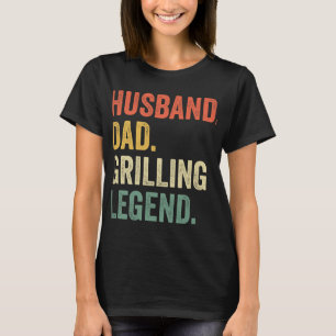 Mens Grilling BBQ Father Funny Husband Grill Dad L T-Shirt