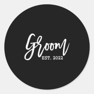 Mens Groom 2022  Classic Round Sticker