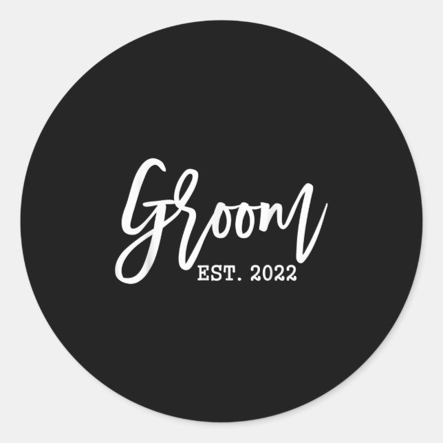 Mens Groom 2022  Classic Round Sticker (Front)