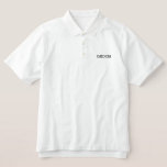 Mens Groom Classic Polo Shirt<br><div class="desc">This lovely classic polo shirt for the Groom is shown in the white colour with black embroidered letters.
Customise this item or buy as shown.</div>