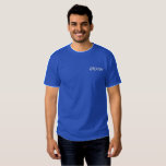 Men's Groom Embroidered T-Shirt<br><div class="desc">For the Groom shown is a royal blue colour t-shirt to relax in. White embroidered text on the front left chest area.
Customise this item or buy as shown.</div>