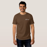 Men's Groom Embroidered T-Shirt<br><div class="desc">For the Groom shown is a brown colour t-shirt to relax in. White embroidered text on the front left chest area.
Customise this item or buy as shown.</div>