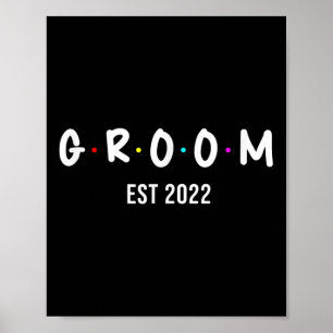 Mens Groom Est 2022, Wedding Bridal Bachelorette P Poster