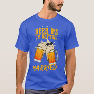 Mens Groom Groomsmen Bachelor Wedding Party Beer L T-Shirt