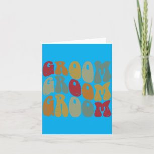 Mens Groom Matching Bride Wedding Groovy Retro Card