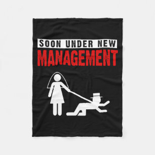 Mens Groom Shirt Under New Leadership Stag Night Fleece Blanket