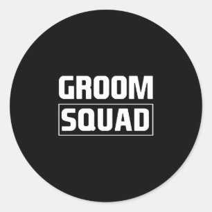 Mens groom squad groomsmen team group bachelor classic round sticker