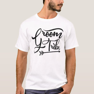 Mens Groom Tribe Cute Wedding Matching Newlyweds B T-Shirt