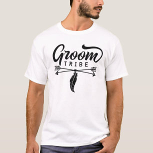 Mens Groom Tribe Matching Cute Arrow Wedding Engag T-Shirt